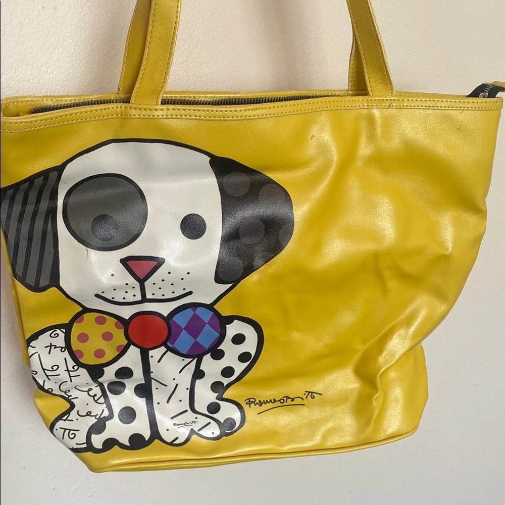 Britto Yellow Dog Pop Art Tote Bag – Romero Britto Style